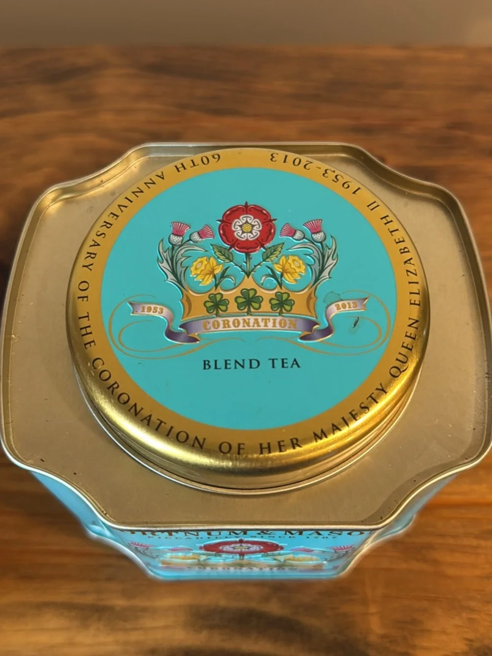 Fortnum & Mason Coronation Blend Tea Tin - Turquoise